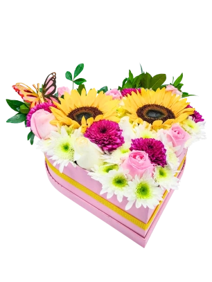 Girasoles de Amor en Caja