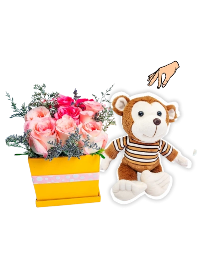 Monito detalle con Rosas