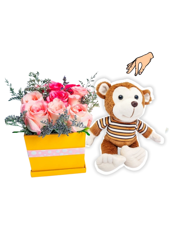 Monito detalle con Rosas