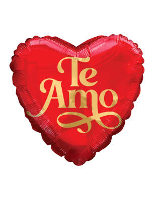 20cm Globo Te Amo Rojo Dorado