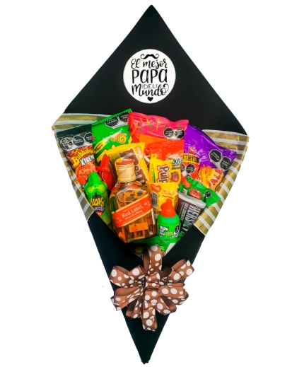 Ramo para Hombres de Dulces con Botella
