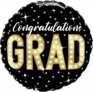43cm Globo Grad Black and Gold
