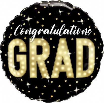 43cm Globo Grad Black and Gold