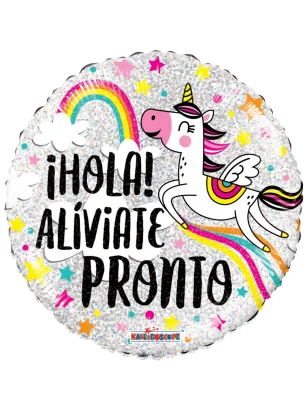 43cm Globo Hola Aliviate Pronto Unicornio