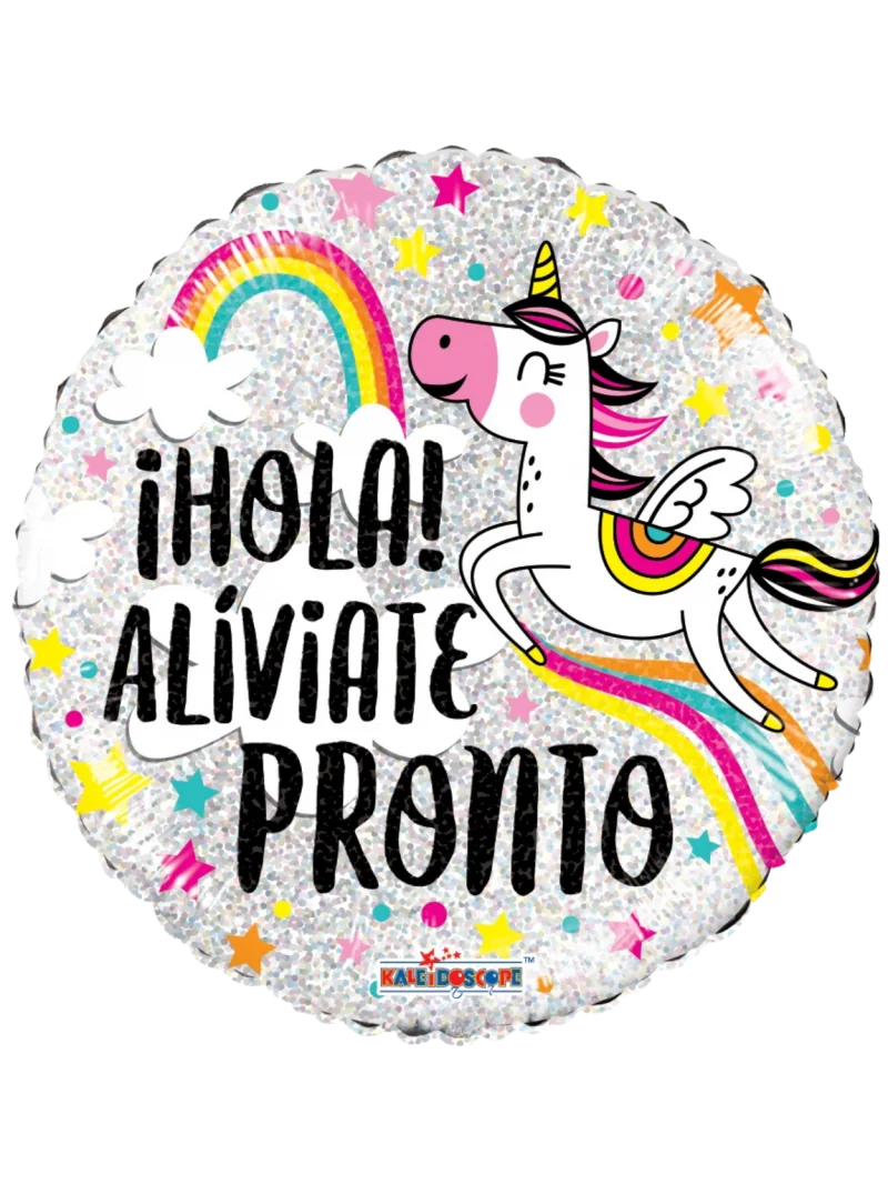 43cm Globo Hola Aliviate Pronto Unicornio