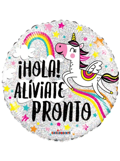 43cm Globo Hola Aliviate Pronto Unicornio