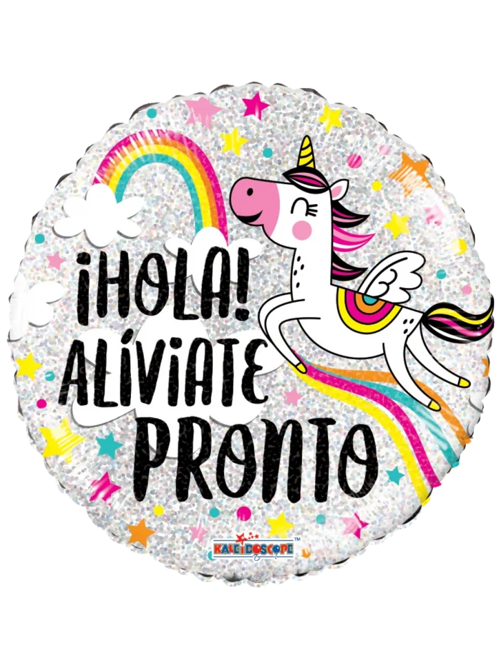 43cm Globo Hola Aliviate Pronto Unicornio