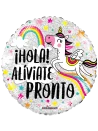 43cm Globo Hola Aliviate Pronto Unicornio
