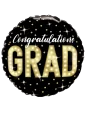 43cm Globo Grad Black and Gold