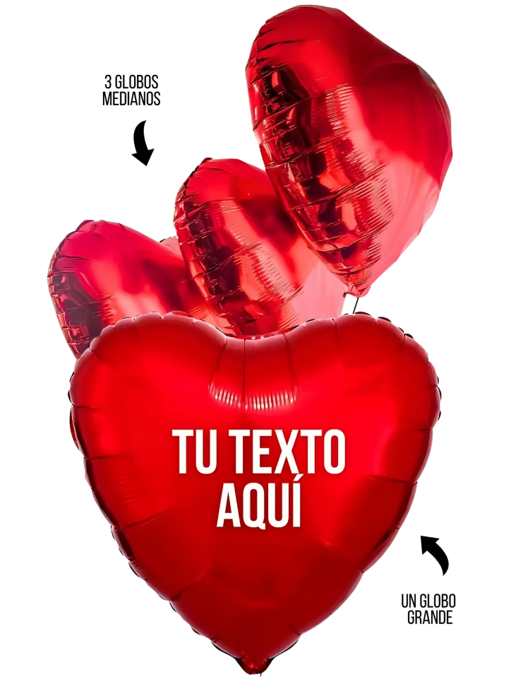 Bouquet Corazón con Helio Grande Bouquet Corazón con Helio Grande