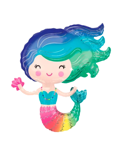 23cm Globo Sirenita