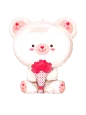 23cm Globo Oso Blanco con Rosas