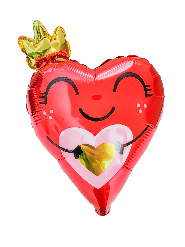 23cm Globo Corazón con Corona