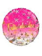 20cm Globo Felicidades Estrellas Rosa