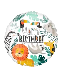 20cm Globo Happy Birthday Animalitos
