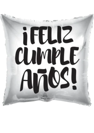 43cm Globo Feliz Cumple Años blanco