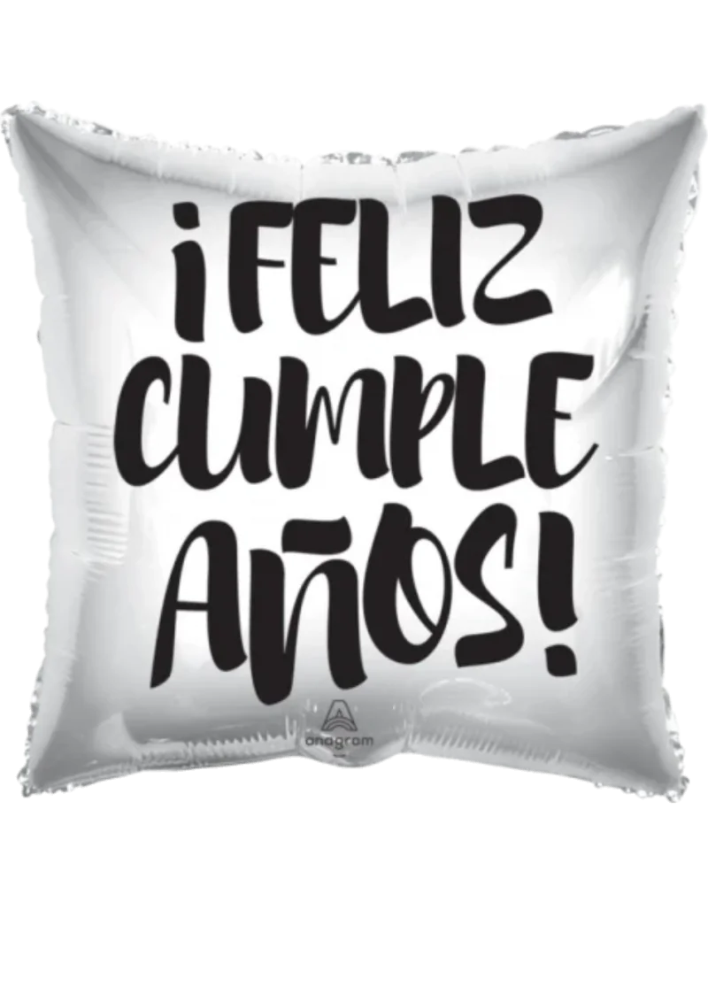 43cm Globo Feliz Cumple Años blanco