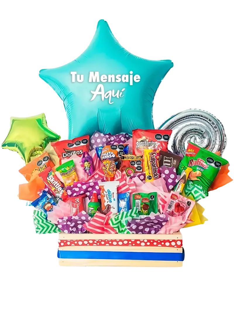 Arreglo de Dulces Colorido y Personalizado Arreglo de Dulces Colorido y Personalizado