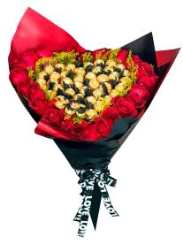 Ramo de Rosas y Ferrero: Pasión Eterna