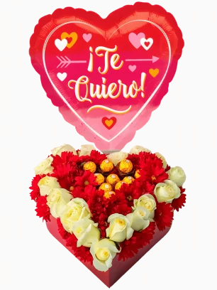 Corazón de Chocolate con Flores