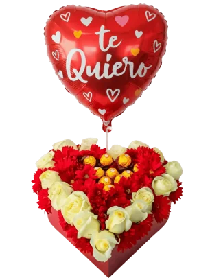 Corazón de Chocolate con Flores