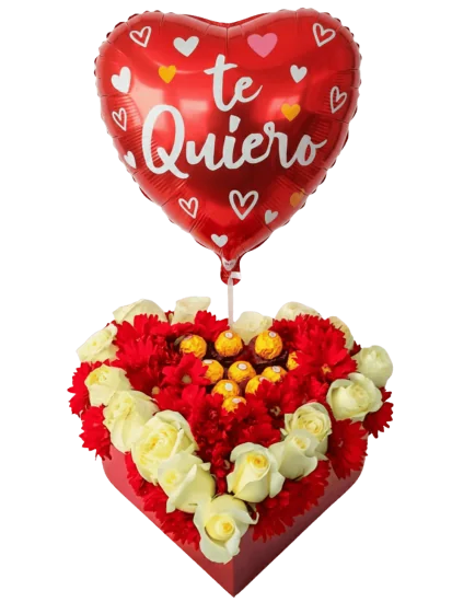 Corazón de Chocolate con Flores