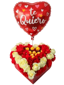 Corazón de Chocolate con Flores