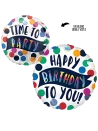 43cm Globo Happy Birthday - Time to Party