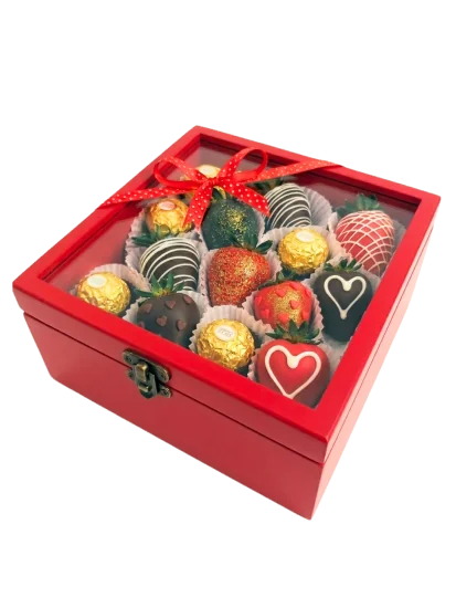 Cajita de Fresas con Chocolate