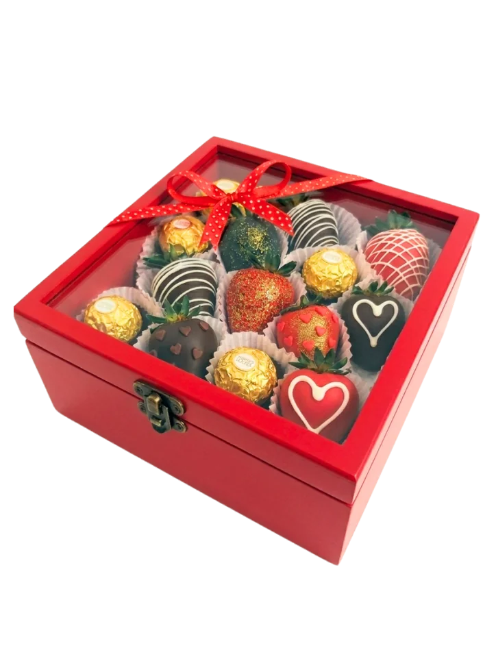 Cajita de Fresas con Chocolate
