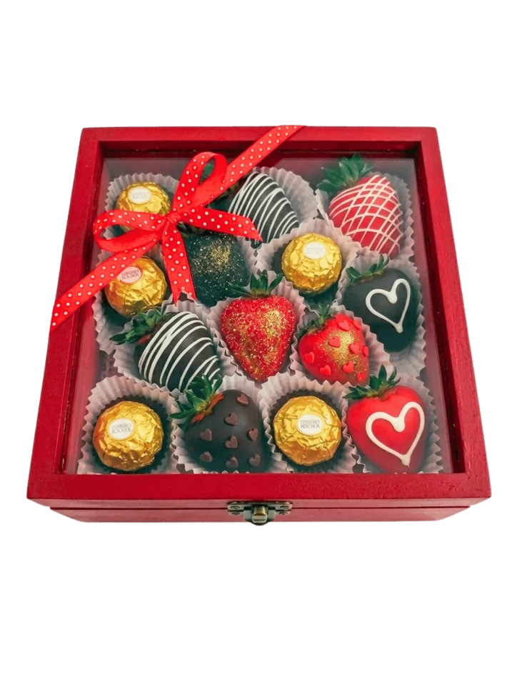 Cajita de Fresas con Chocolate