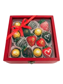Cajita de Fresas con Chocolate