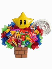 Arreglo Colorido de Dulces Mario