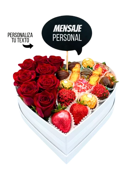 Fresas, flores y Chocolates de Amor