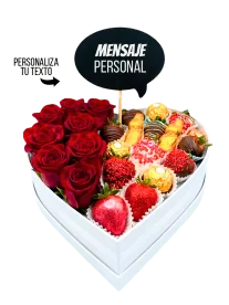 Fresas, flores y Chocolates de Amor