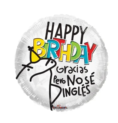 20cm Globo Happy Birthday No Sé Inglés