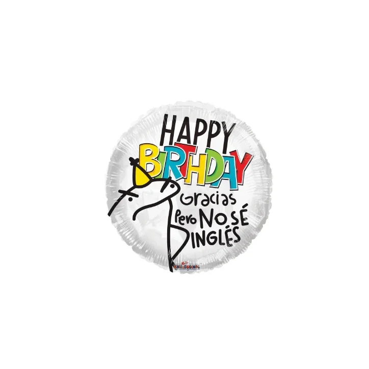 20cm Globo Happy Birthday No Sé Inglés