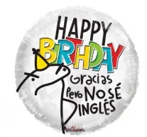 20cm Globo Happy Birthday No Sé Inglés