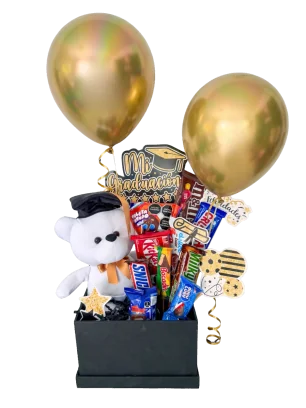 Regalo de Graduación: Oso Firmable y Chocolates