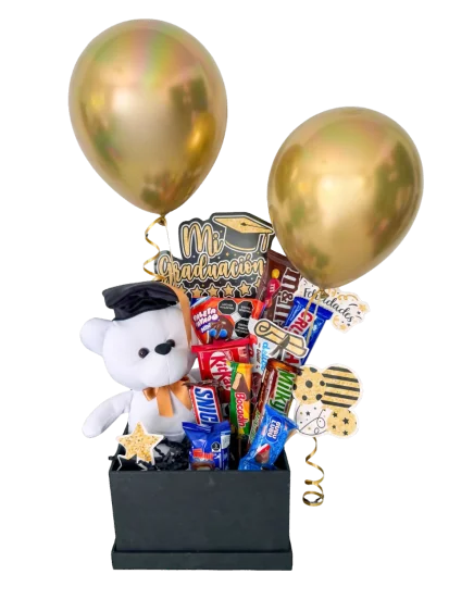 Regalo de Graduación: Oso Firmable y Chocolates
