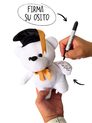 Oso firmable para Graduados 19cms