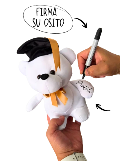 Oso firmable para Graduados 19cms