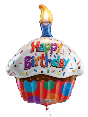 43 cm Happy Birthday Cupcake Colores