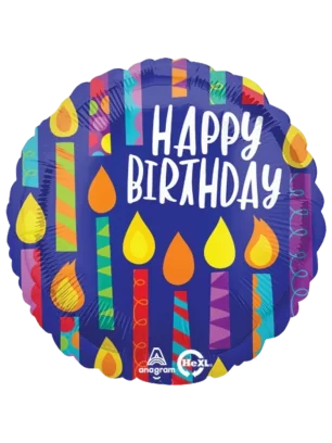 20 cm Globo Happy Birthday Azul