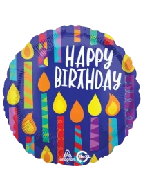 20 cm Globo Happy Birthday Azul