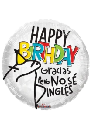 20cm Globo Happy Birthday No Sé Inglés