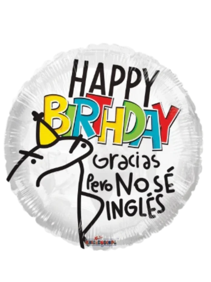 20cm Globo Happy Birthday No Sé Inglés