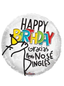 20cm Globo Happy Birthday No Sé Inglés