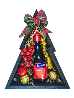 Regalo Navideño con Vino en Caja de Pino | CDMX