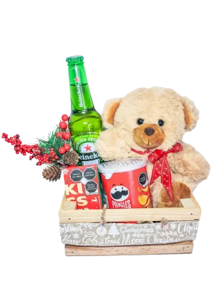 Regalo Navideño con Peluche, Chocolates y Cerveza | CDMX